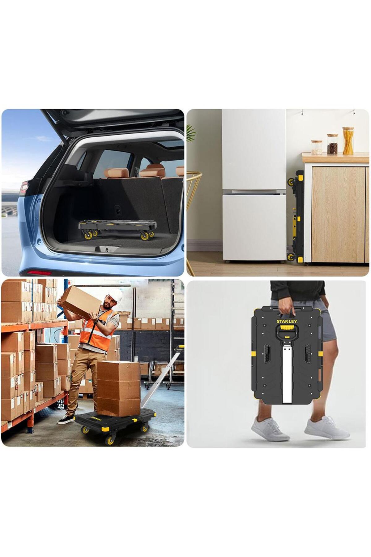 PC532B 137kg 62x45cm Dört Tekerli Çekme Kollu Yük ve Paket Taşıma Arabası + FT505 Çok Amaçlı