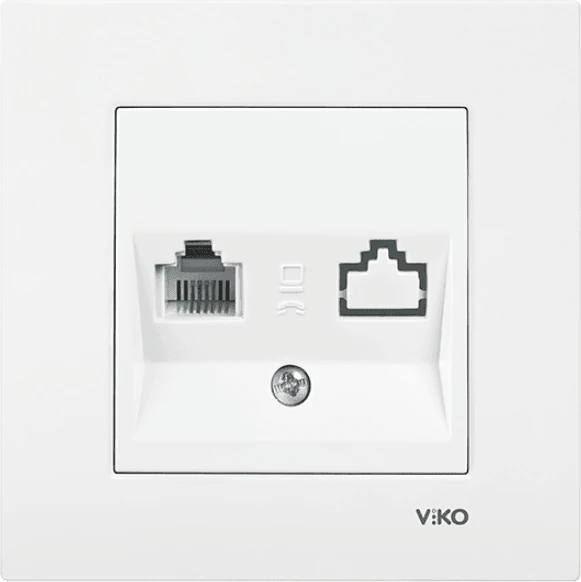 Karre Tekli Nümeris Telefon Prizi Cat3 Beyaz (Çerçeve Dahil) 90967013 (8 Adet)