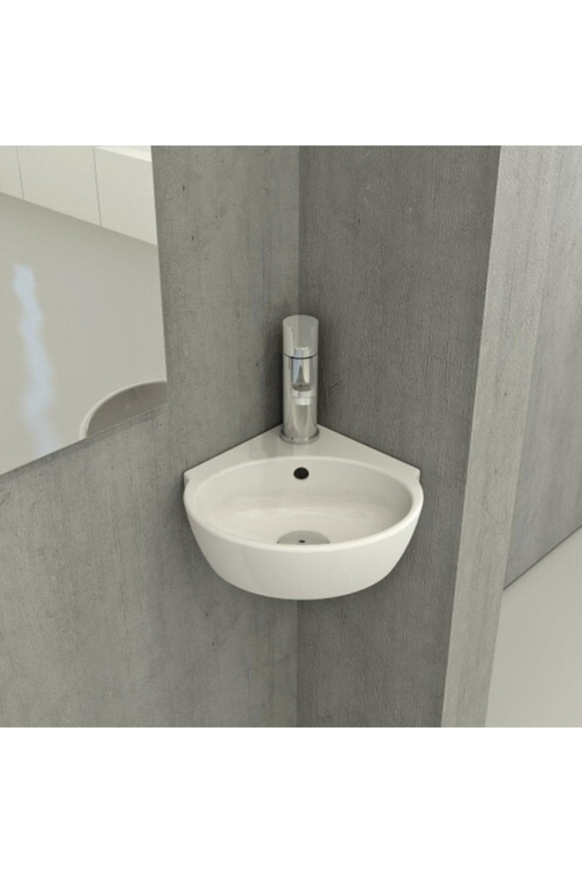 1392-001-0126 Mini Köşe Lavabo 30 Cm - Parlak Beyaz
