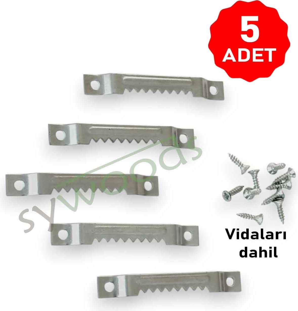 5 Adet Timsah Çerçeve Tablo Askısı Vidalı 6 cm
