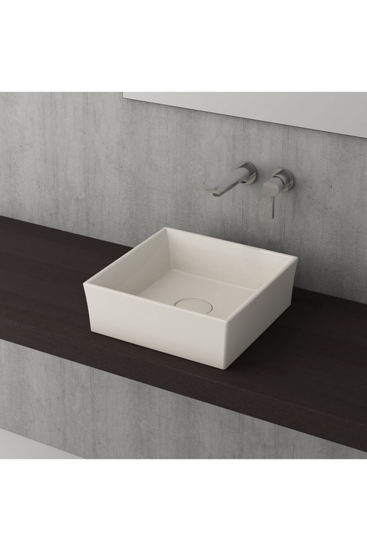 Vessel Tezgah Üstü Lavabo 38x38 Cm Bisküvi 1173-014-0125