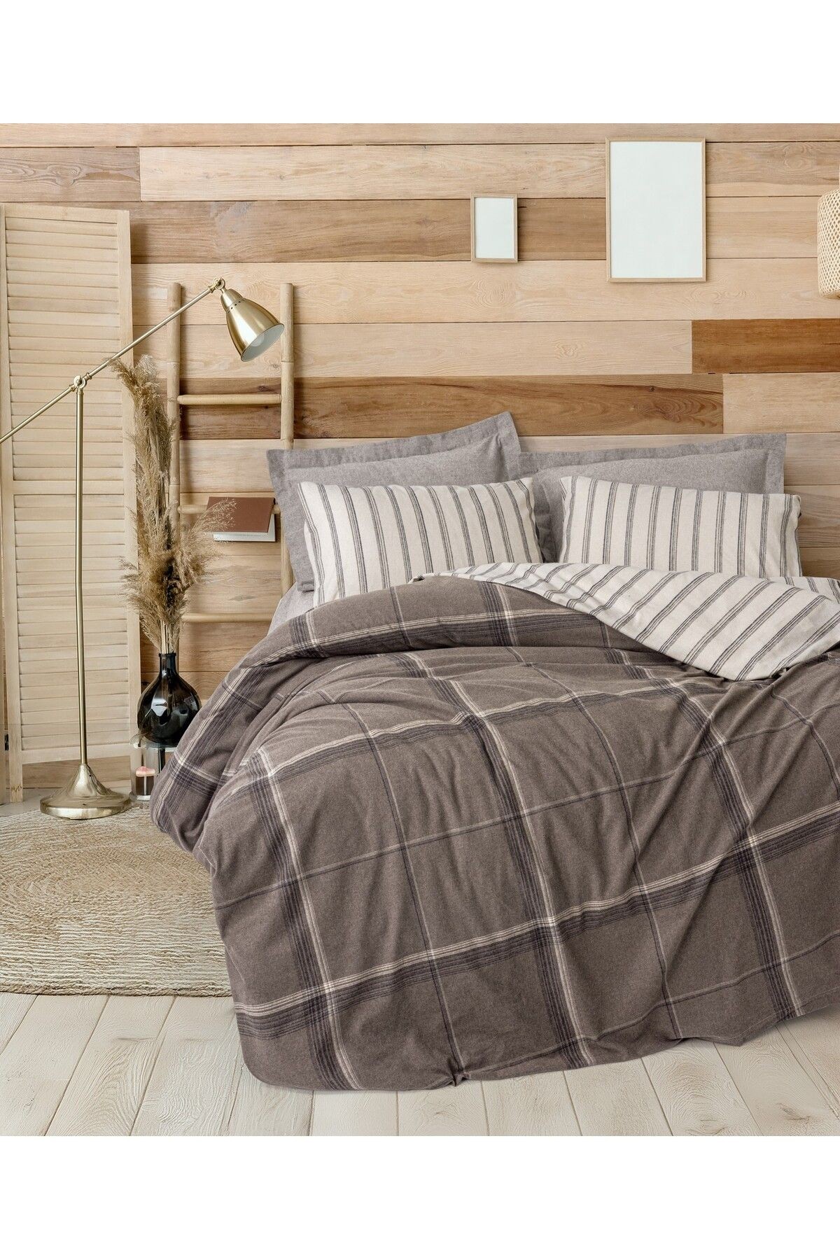 Warm Flanel Çift Kişilik Nevresim Takımı Caldo Kahve