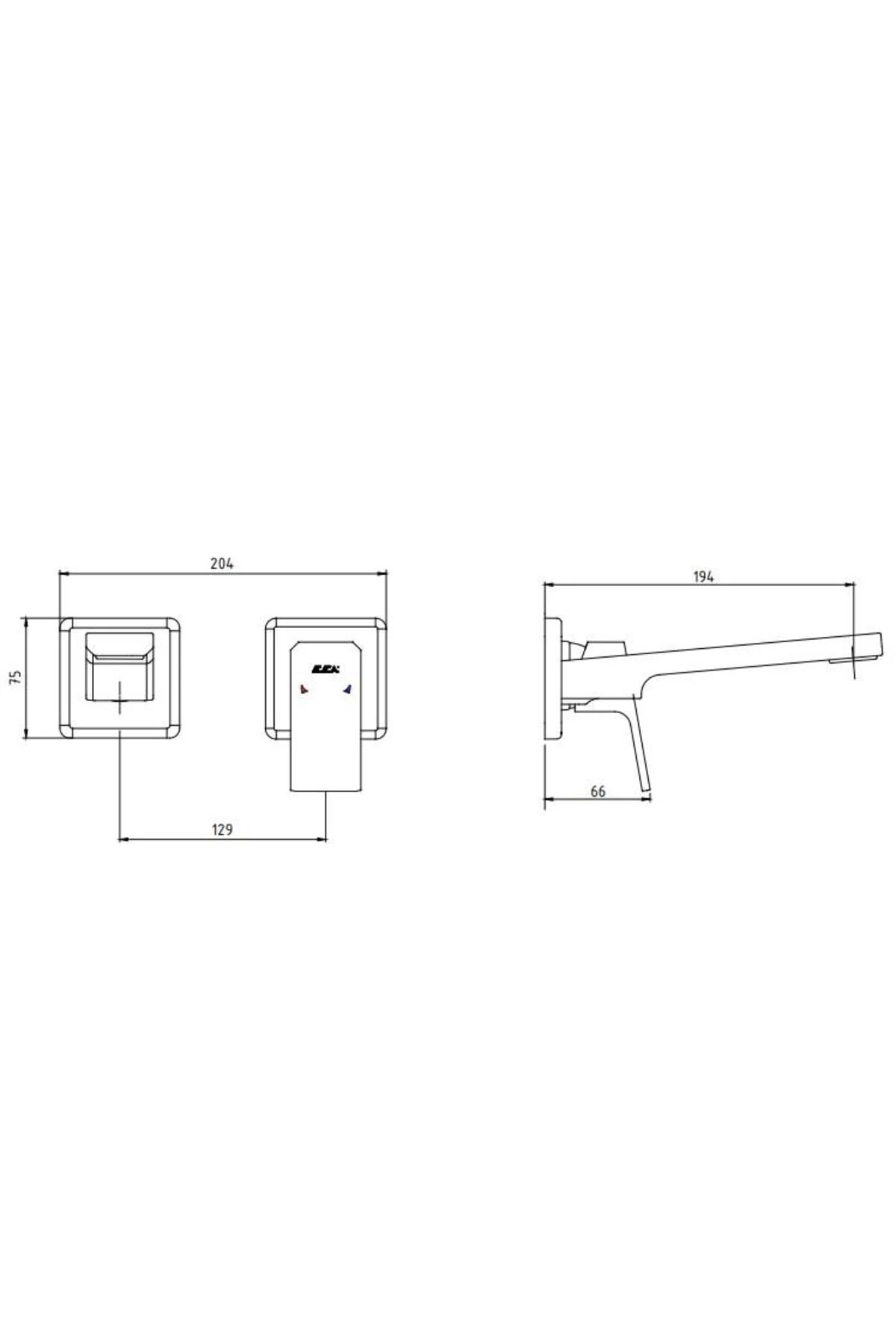 Tiera Ankastre Lavabo Bataryası Mat Siyah Sıva Üstü 102167605C1-KK