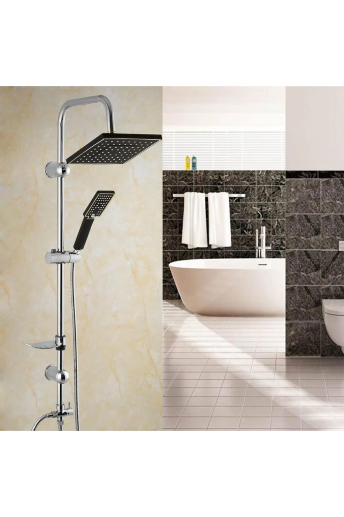 Anna Full Lüks Gold Robot Yağmurlama Tepe Duş Seti