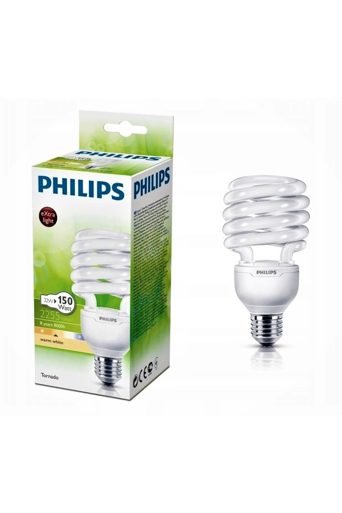 32w=150w Spiral Tasarruflu Ampul/2255 Lumen/sarı Işık/ E27duy/extra Light/ölçü: 149mmx70mm