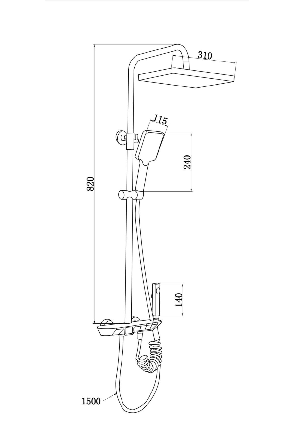 Duş Seti Piano Siyah