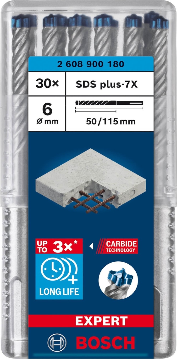 BOSCH Expert 6X115 mm 30’lu Yeni Sds Plus-7x Matkap Ucu 2608900180