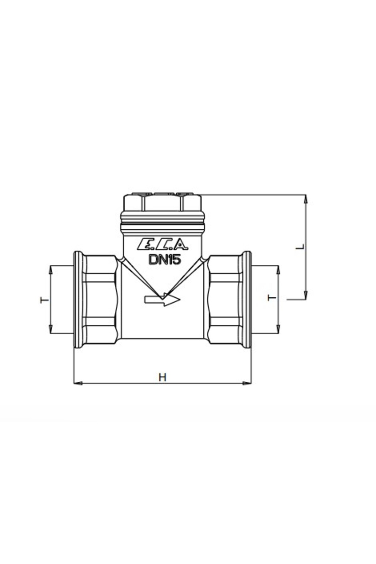 2 Adet ECA 1/2" Yatay Çekvalf 601007022