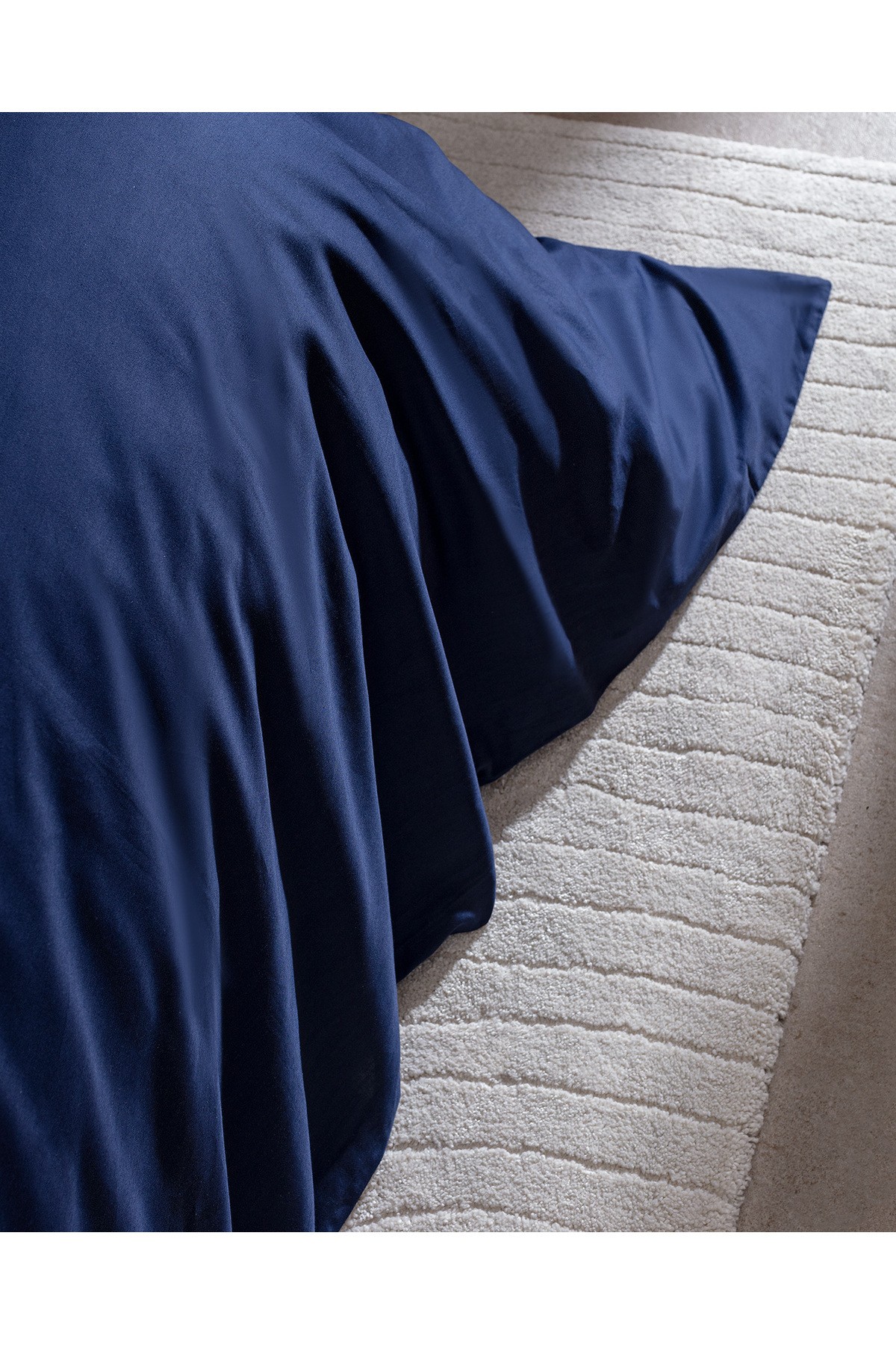 Coyne King Size %100 Pamuk Baskılı Saten Nevresim Takımı - Lacivert