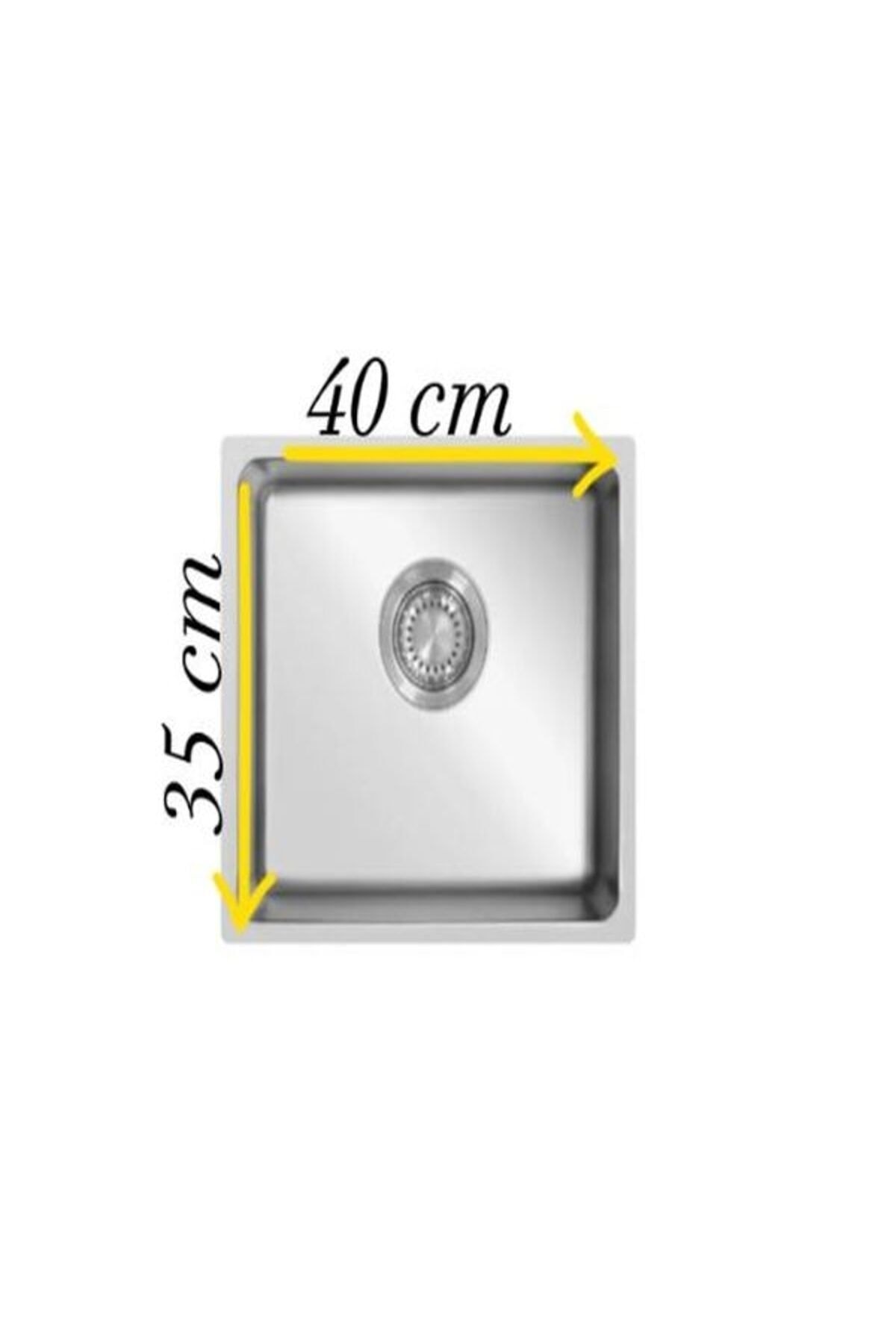 Me 340 Polisajlı 34x40 Cm Inox Paslanmaz Çelik Tezgah Altı Sifonlu Mutfak Eviyesi