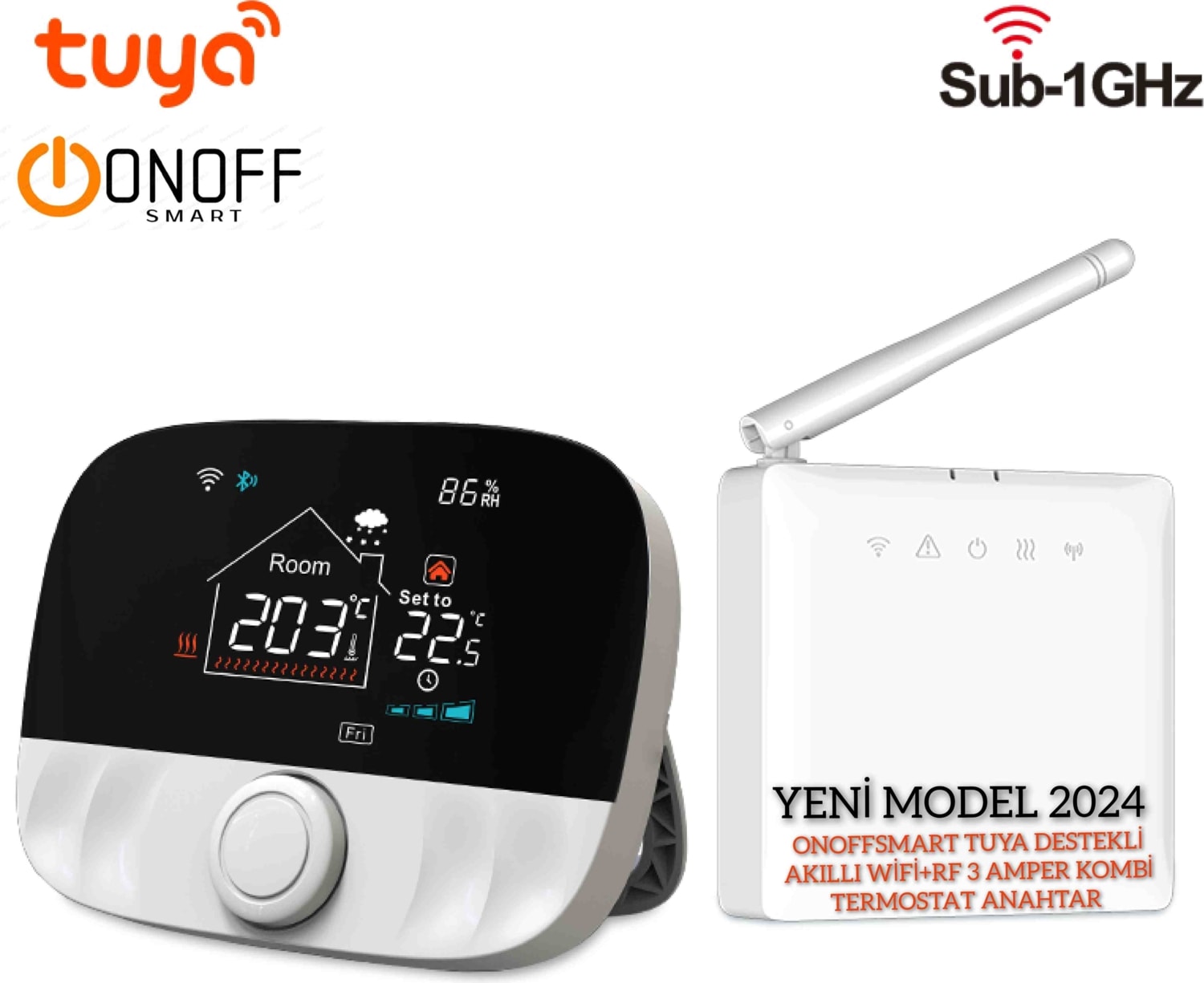 Tuya Destekli Akıllı Wifi Rf 3 Amper Kombi Termostat Anahtar