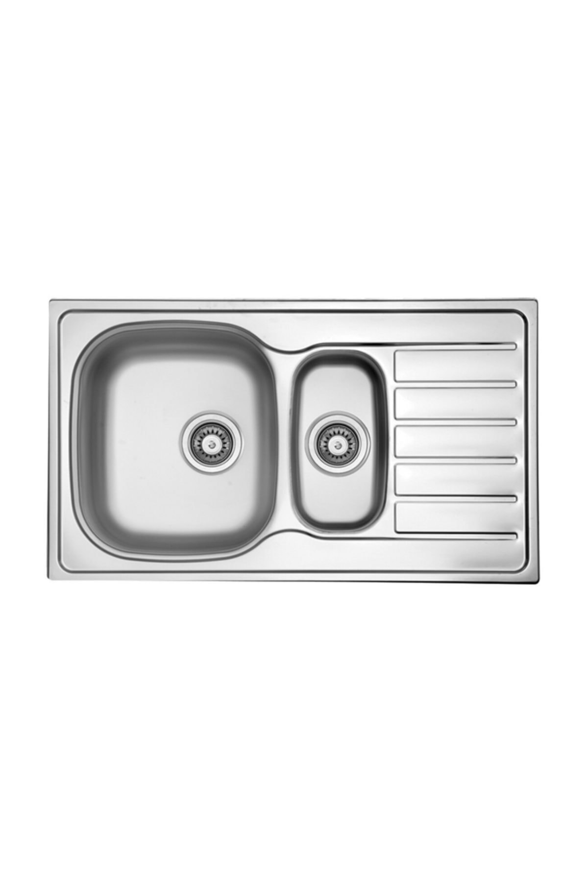 Ukınox Hypnos 80 (86x50) Tezhaga Sıfır Paslanmaz Krom Evye (sağ)