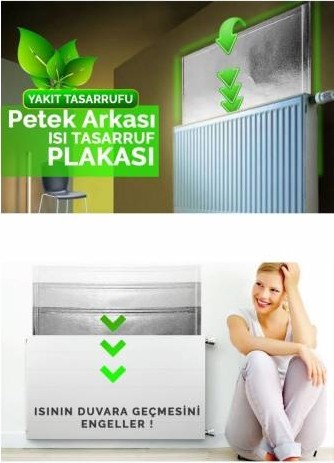 Ankaflex 10 Adet Kalorifer Peteği Radyatör Petek Arkası Folyo Kaplı Polietilen Sünger Isı Yalıtım Levhası