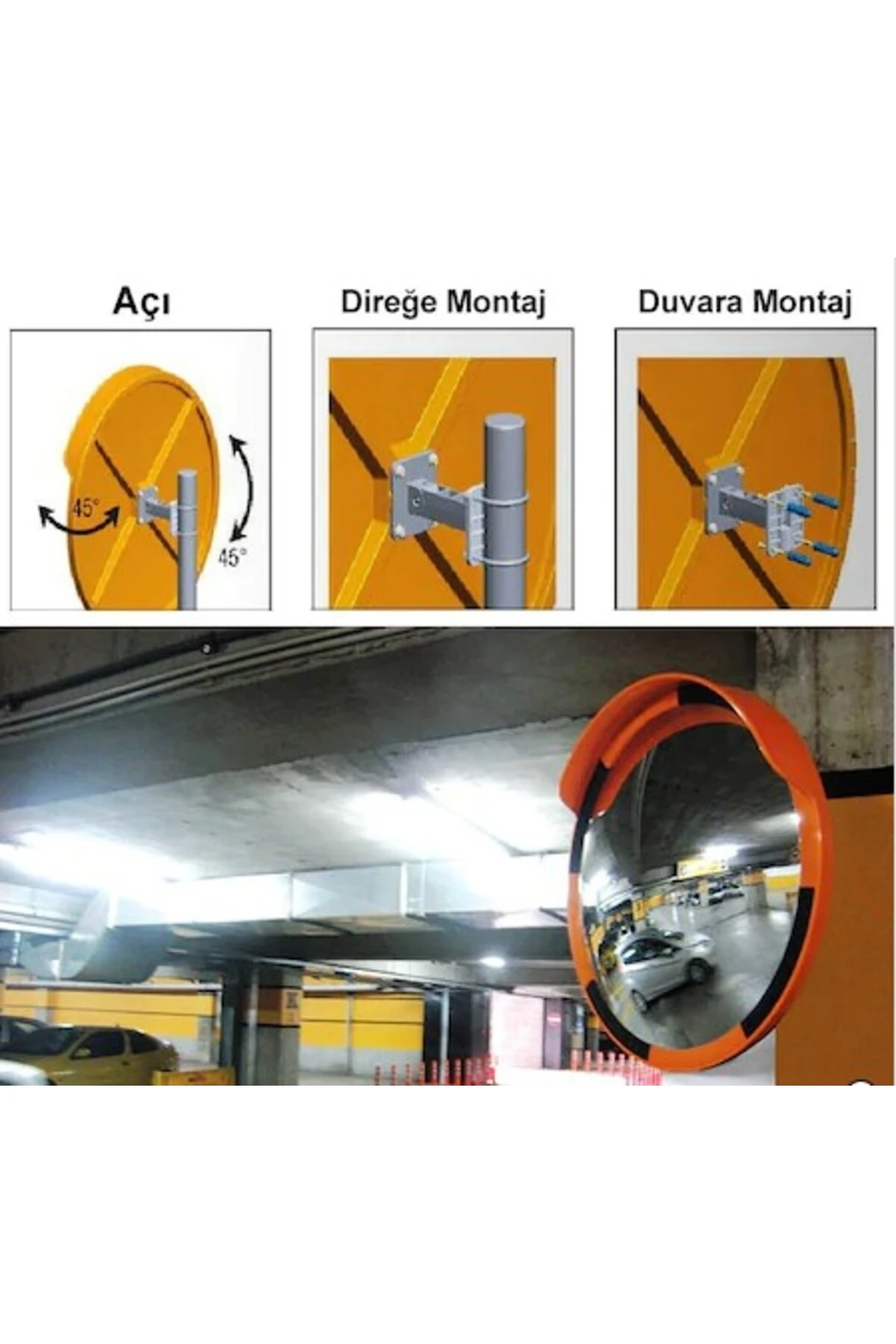 Trafik Otopark Güvenlik Aynası Dairesel Çap 60 Cm