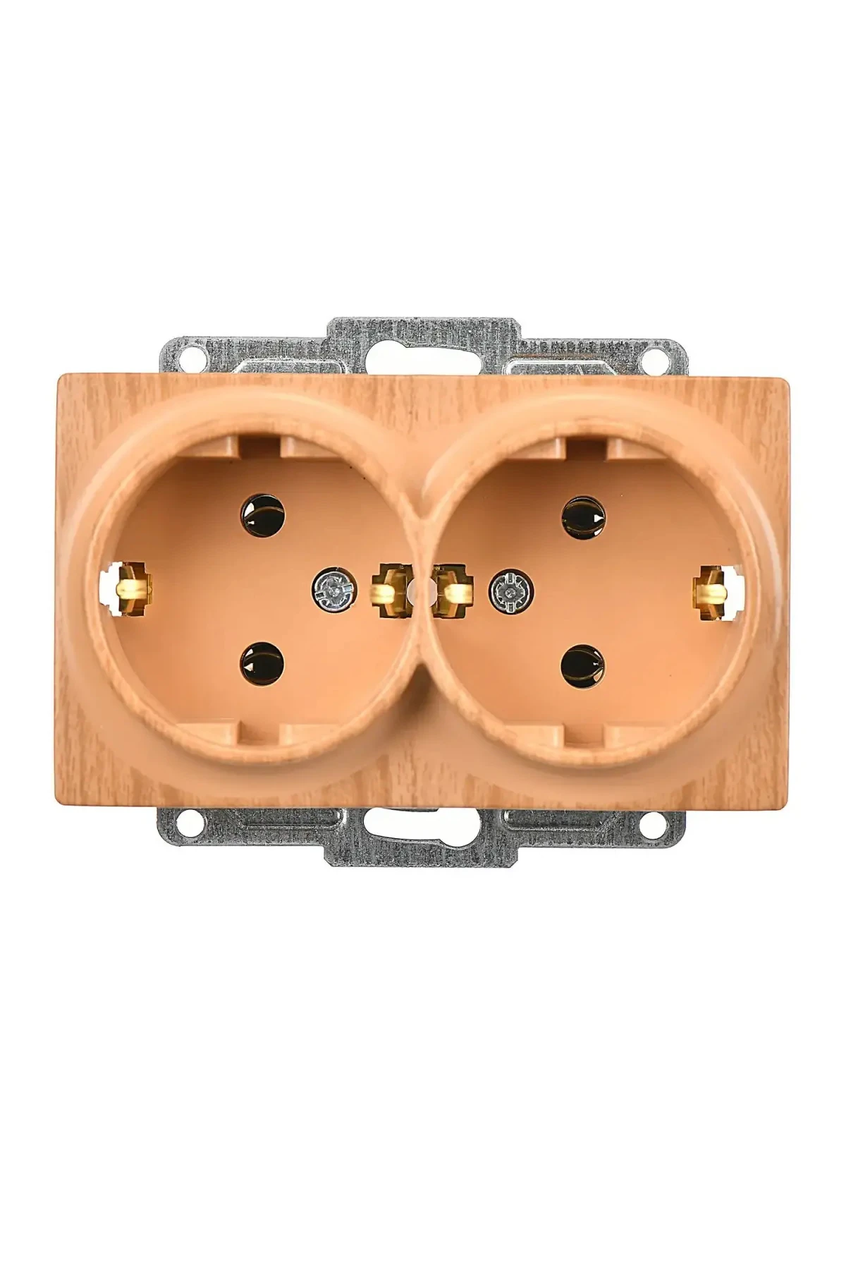 Visage İkili Topraklı Priz, Akçaağaç (Mekanizma + TuşKapak)