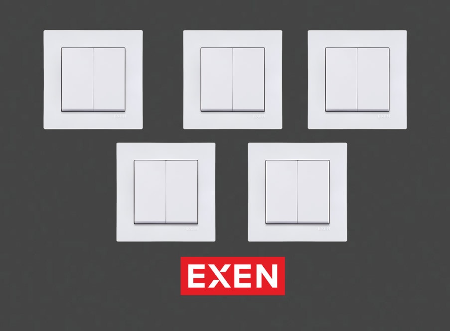 Beyaz Modül+Kapak | Komütatör Çerçeveli 5ADET