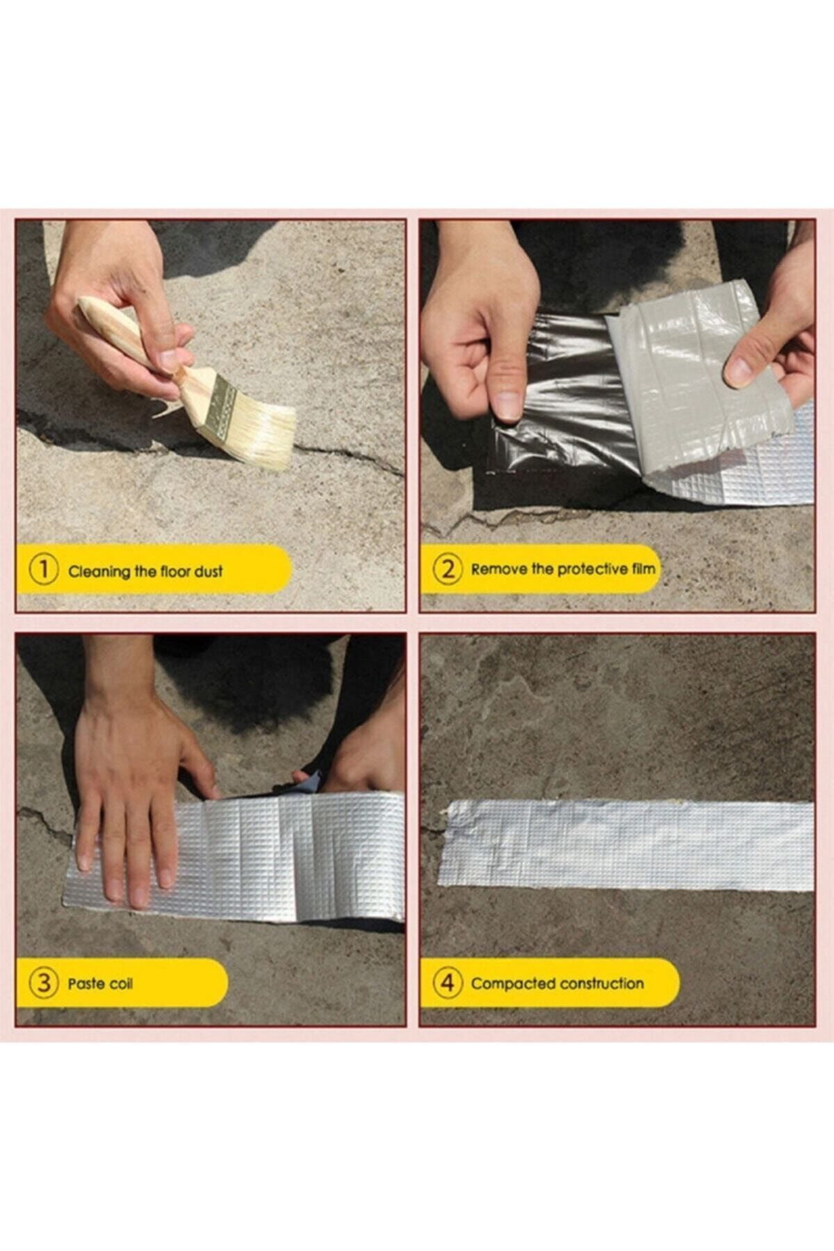 OZKUVVET Çatı Izolasyon Ses Su Yalıtım Tamir Bandı Çamur Bant 10 Cm X 2 Metre (3 ADET)
