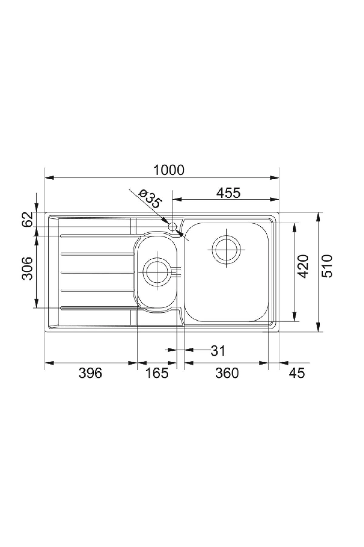 Neptune NEX 651-100 Sol Damlalıklı Inox Eviye