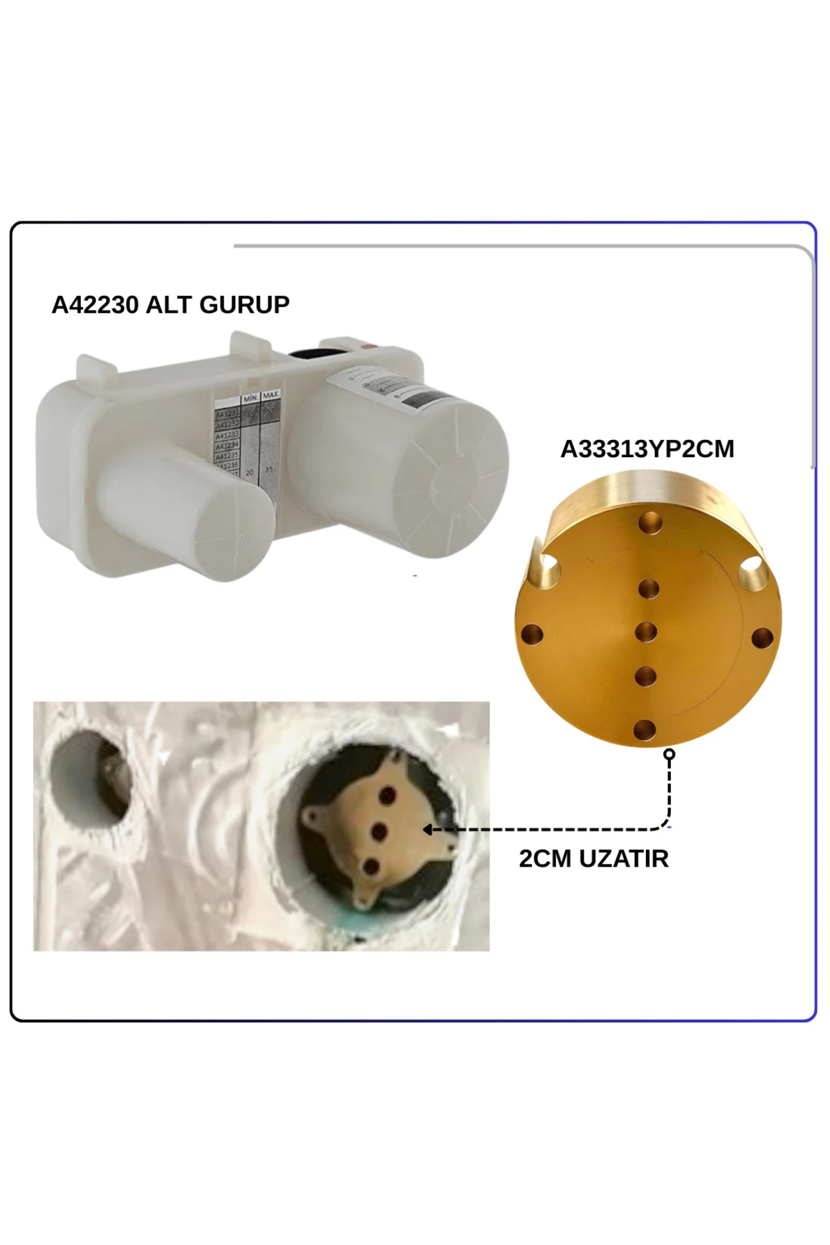 A33313YP2CM Ankastre Lavabo batarya uzatması (2CM)