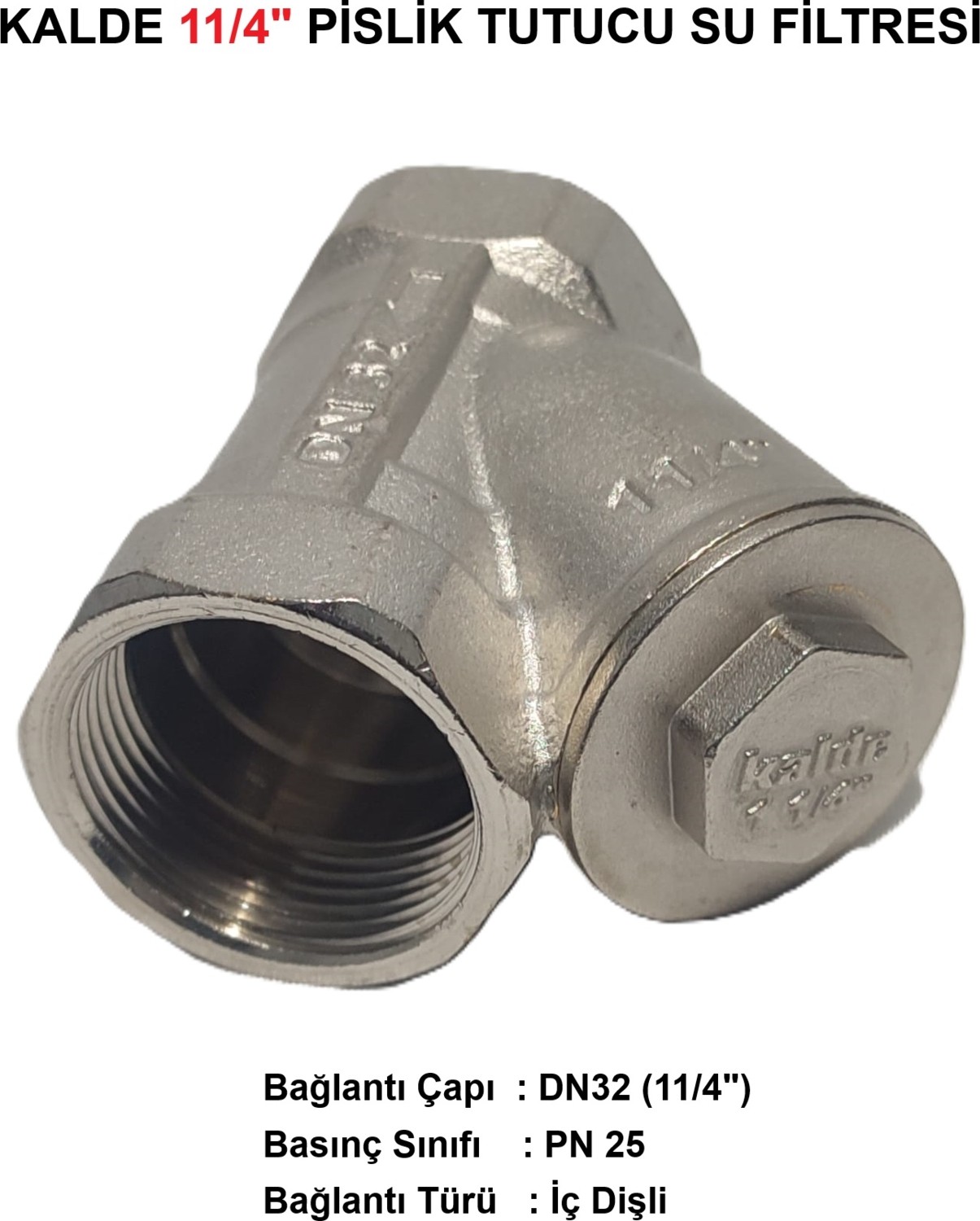 11/4" Sarı / Krom Pislik Tutucu Su Filtresi DN32 - Threaded Strainer