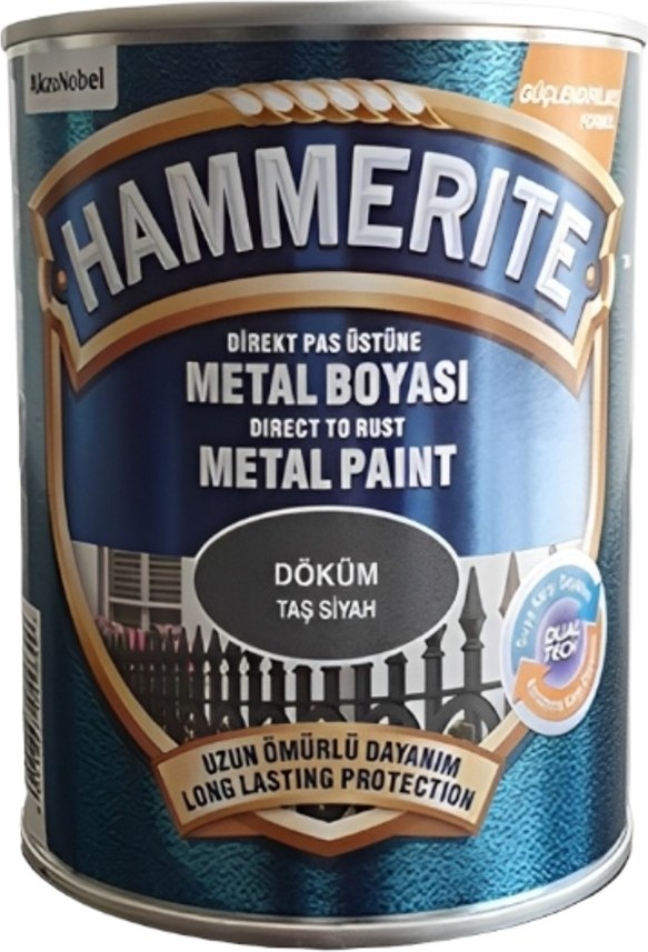 HAMMERİTE DÖKÜM TAŞ SİYAH PAS ÜSTÜ METAL BOYASI 0,75 LT