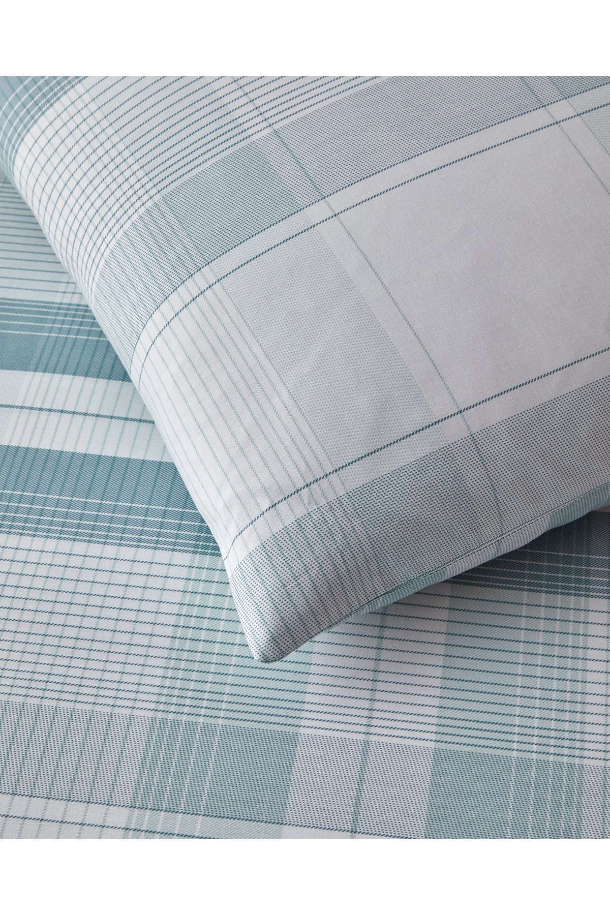 Modern Check Pamuklu Çift Kişilik Nevresim Seti 200x220 cm Yeşil