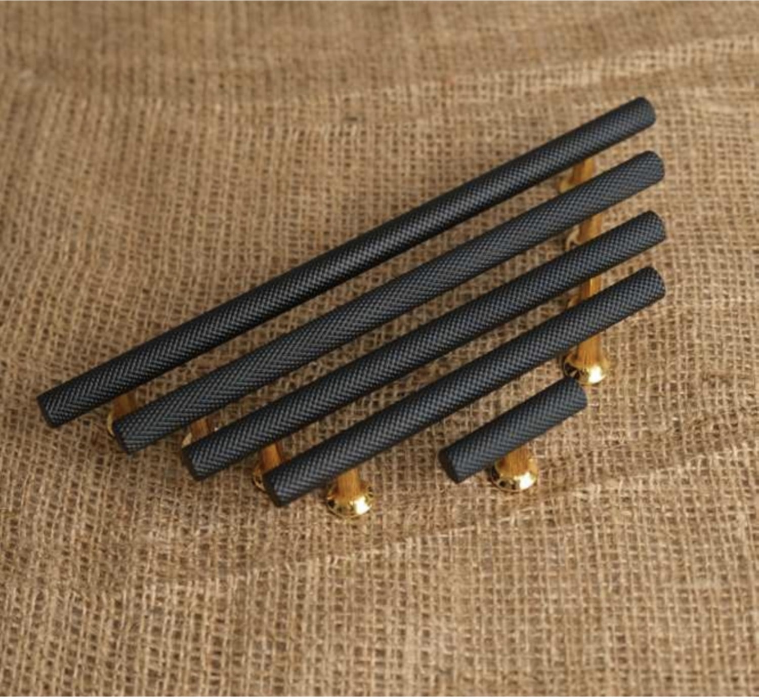 Mobilya Dolap Kulpu Mutfak Çekmece Kulpu Çizgili Dal Siyah Gold 224 mm ( 22,4 cm ) 2 Adet