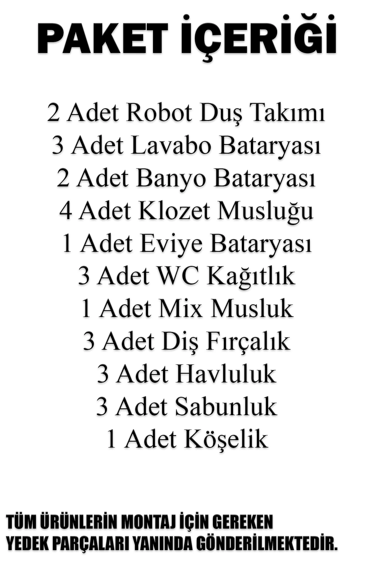 Banyo Lavabo Mutfak Bataryaları Robot Duş Setleri Siyah Renk Musluk Armatür Çeşitleri Takım Halinde