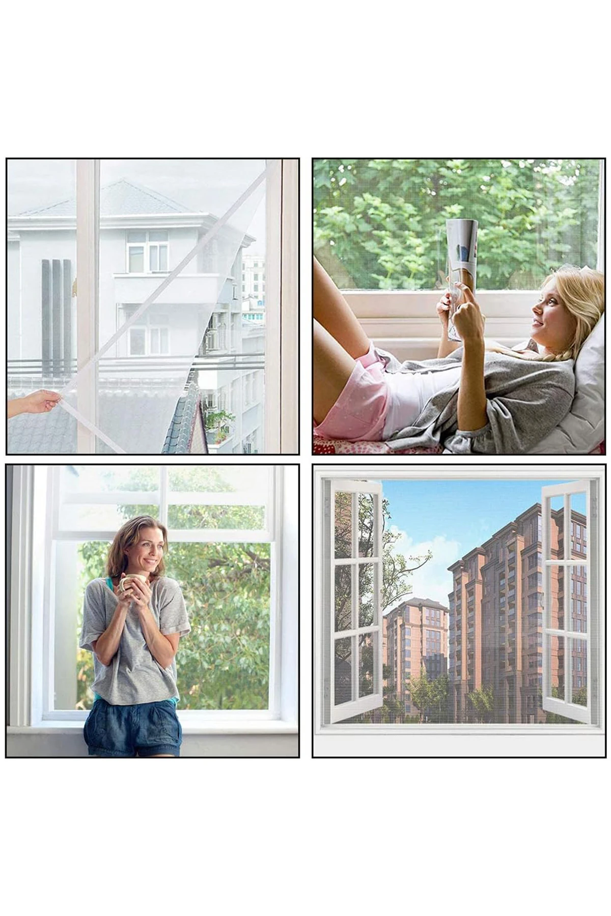 Yapışkanlı Sineklik 130x150 Çift Kanat Arı Böcek Haşere Önleyici Pratik Kapı Pencere Sinek Tutucu