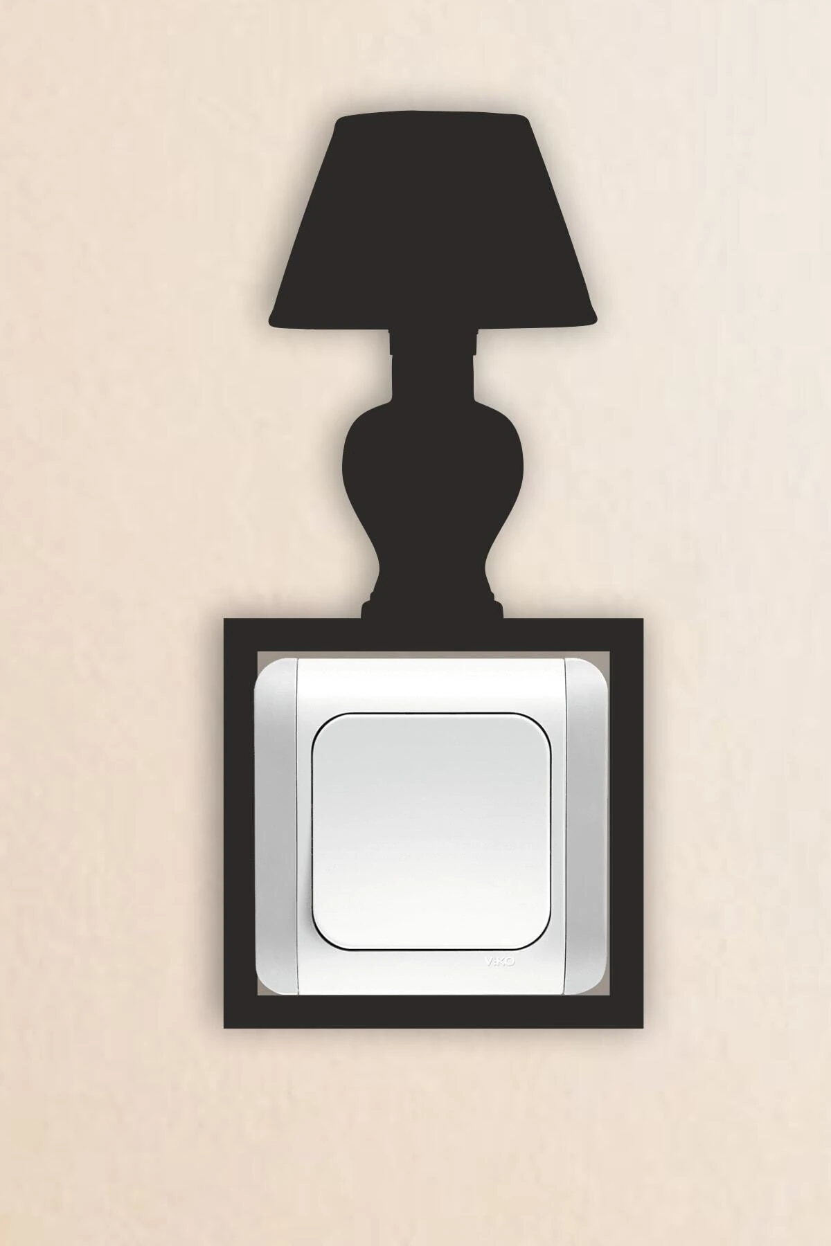 Abajur Temalı Ahşap Priz-anahtar Çerçevesi