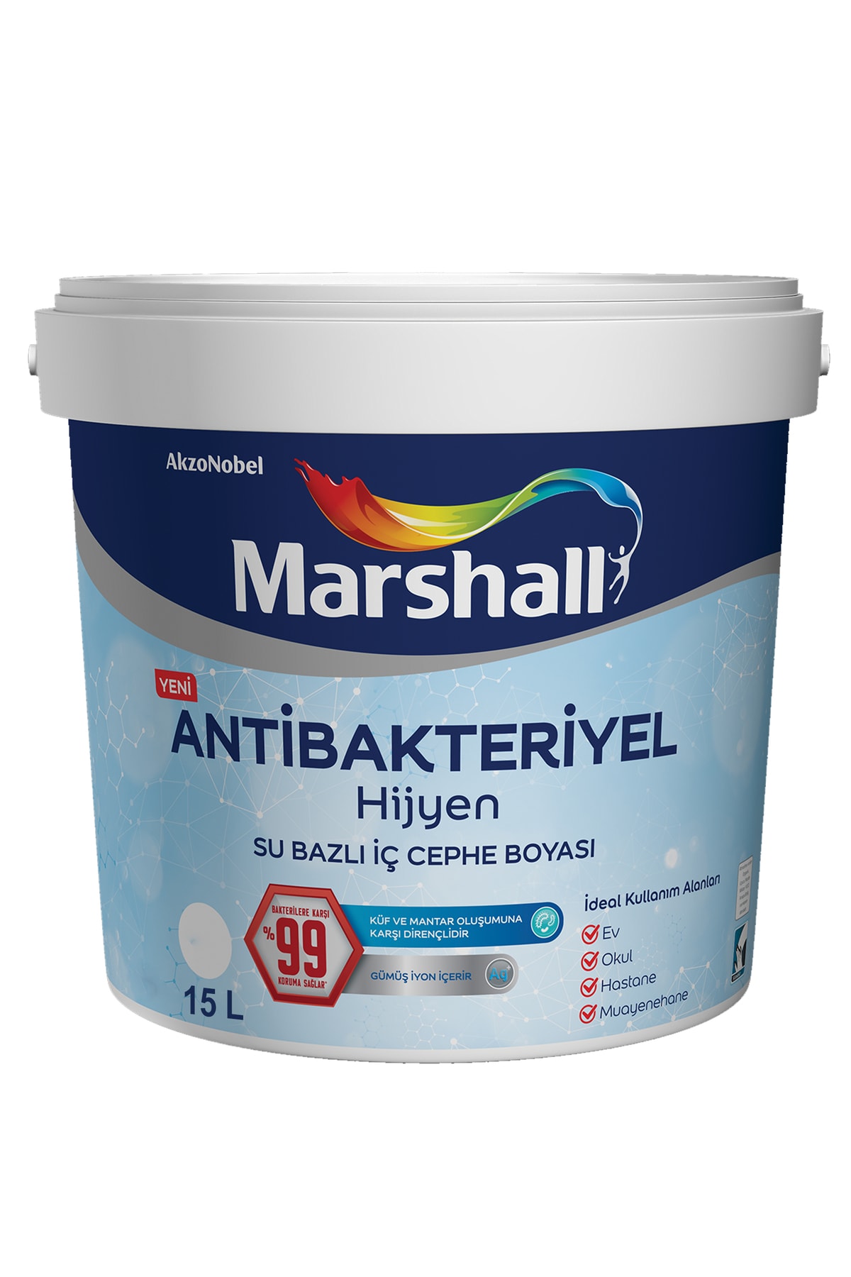 Antibakteriyel Hijyen Ipek Mat Iç Cephe Boyası Kavak Yeli 15 Lt (20 KG)