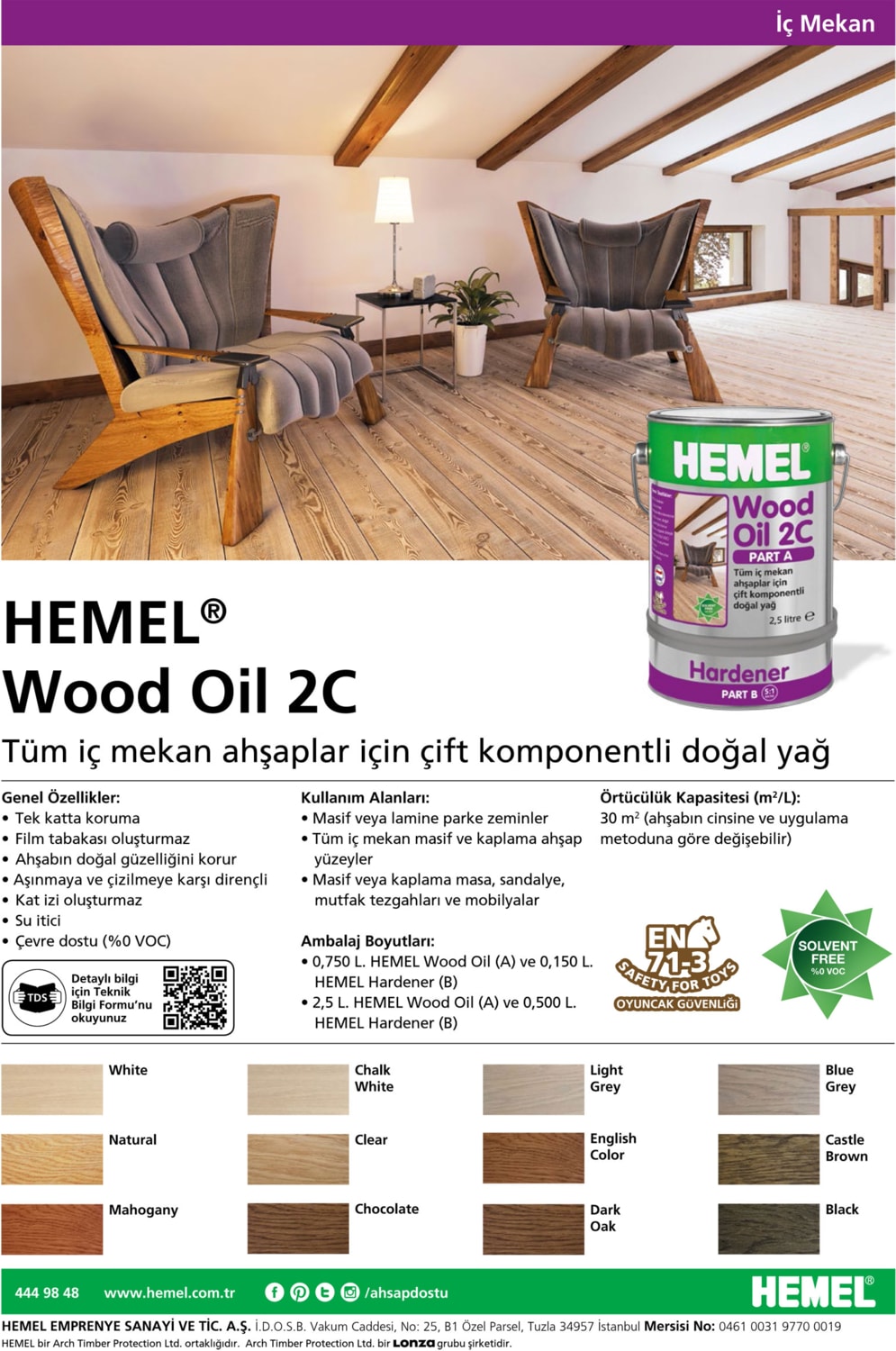WOOD OİL 2C-SET YAĞ İÇ MEKAN 0,90 LT