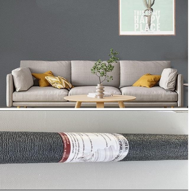 50X280CM(1,4M2) Koyu Gri Dekor Isı ve Ses Yalıtım Yapışkanlı Duvar Kağıdı Dokulu Esnek Silinebilir