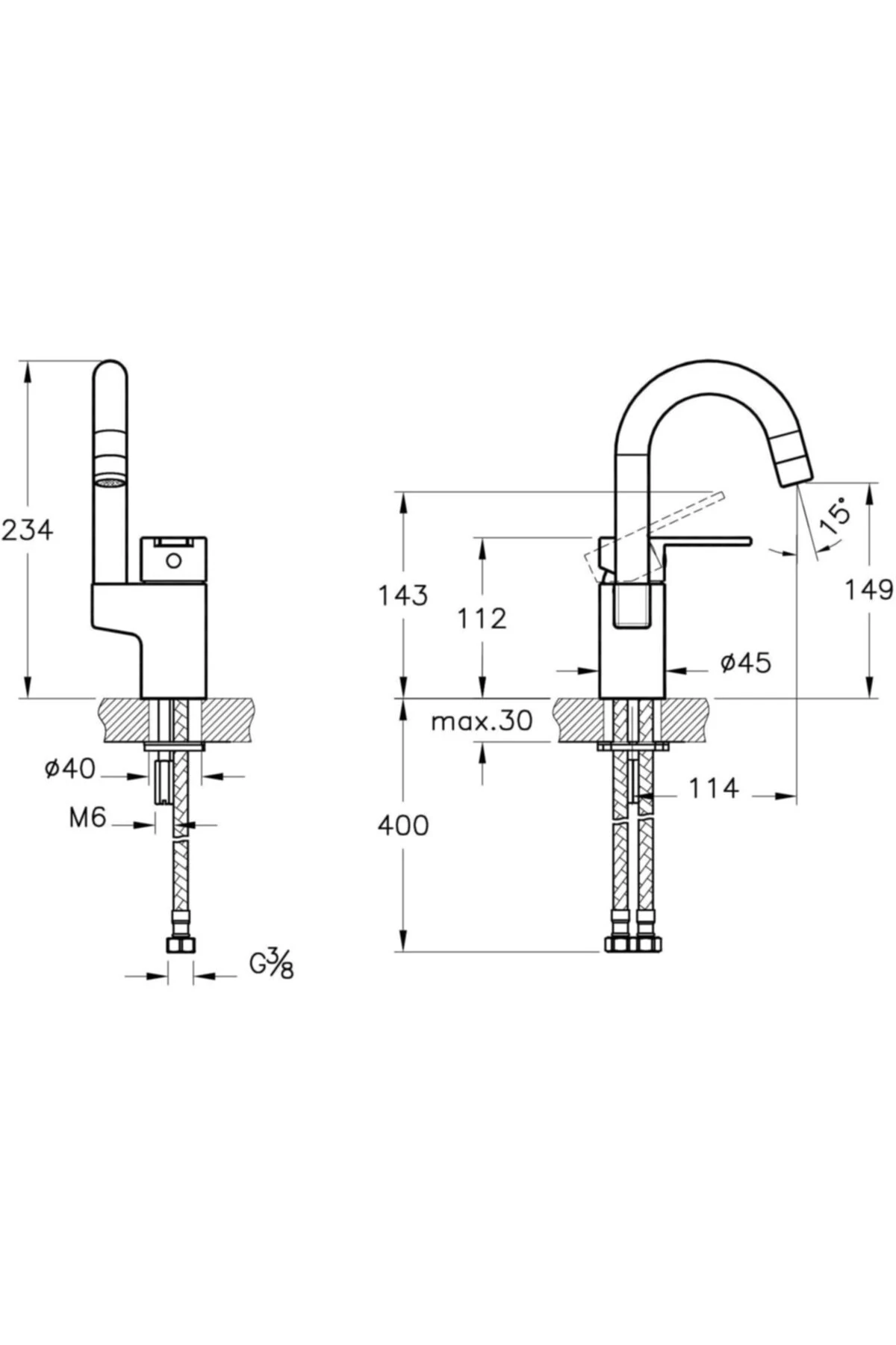 Döner Borulu Lavabo Bataryası A42548