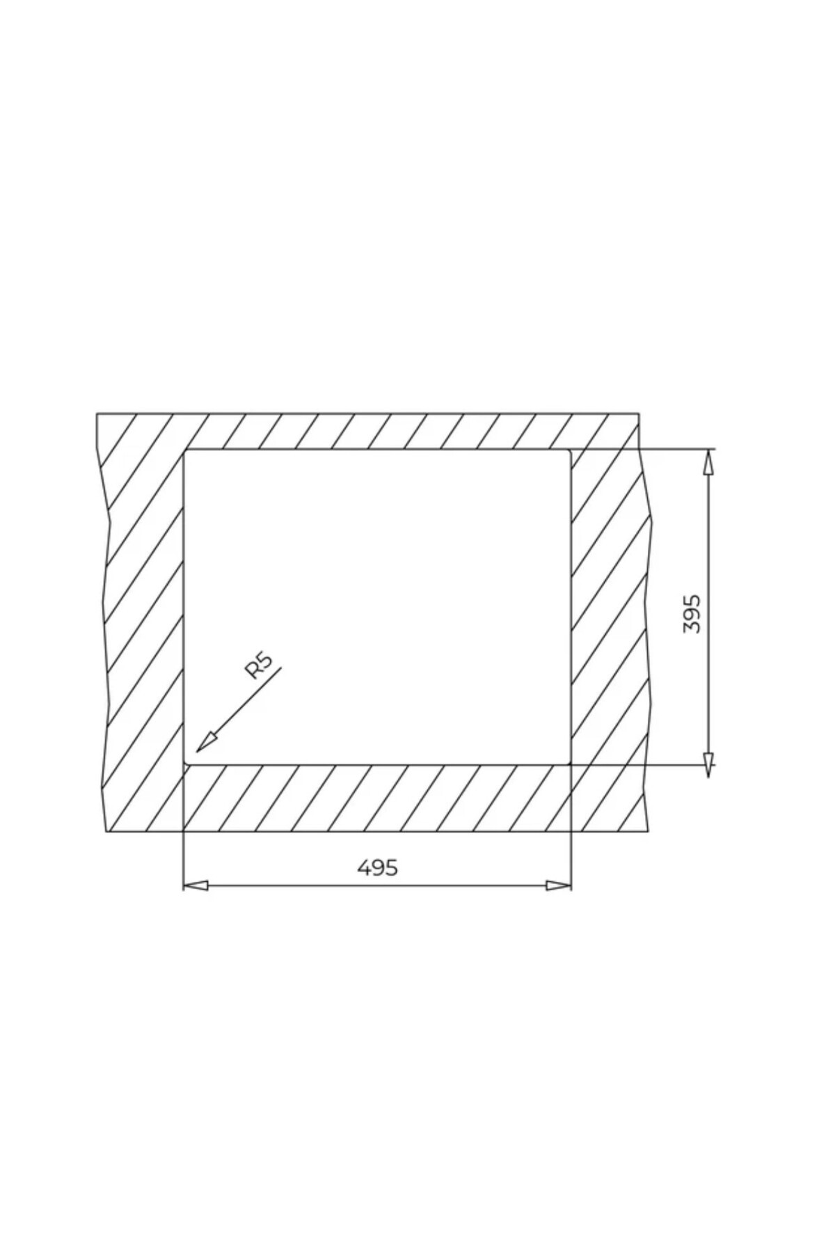 Square 40.40 Tezgah Altı Beyaz Granit Evye