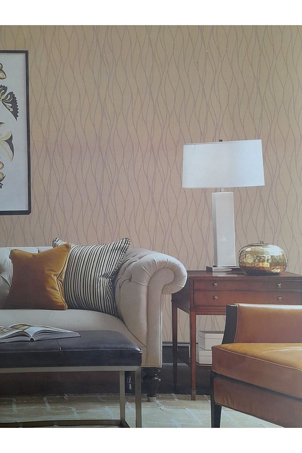 Geometrik Desenli Gold Duvar Kağıdı (5m2)