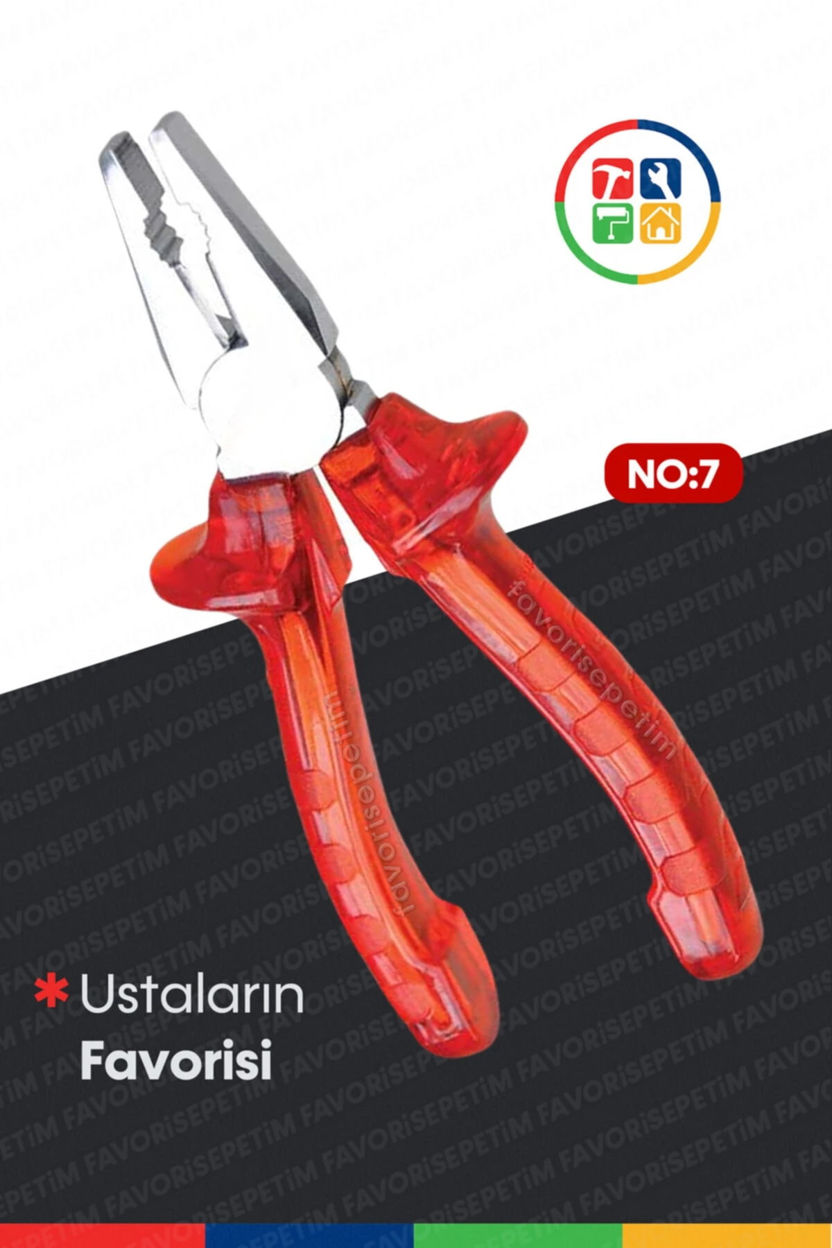 Kırmızı Şeffaf No7 Pense Kargaburun Yankeski A6 Boru Anahtarı Fort Pense Darbeli Tornavida Set