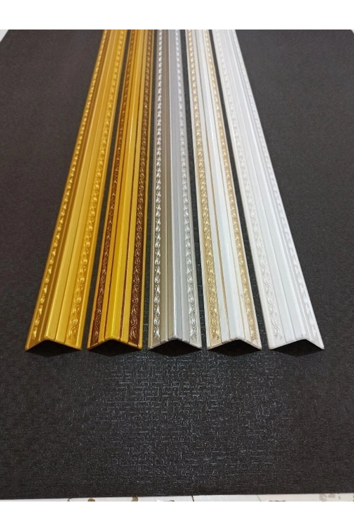 Dekoratif Poliüretan Duvar- Tavan  Köşe Profili Çıtası Bronz Renk (EN:4X4 CM-BOY:100 CM)- Duvar Süsü