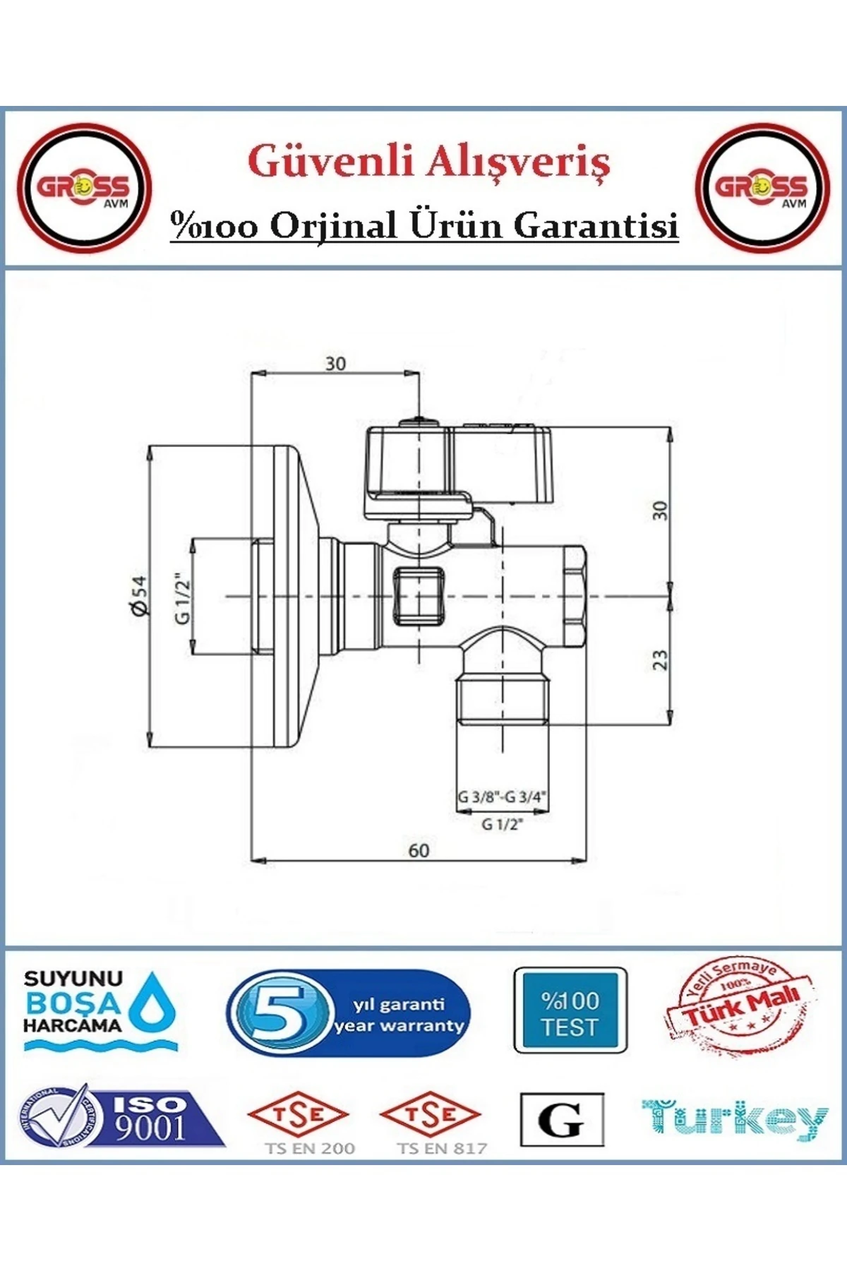 E.C.A Filtreli Ara Musluk - Klozet Taharet Musluğu - Orjinal Ürün - 5 Yıl Garanti