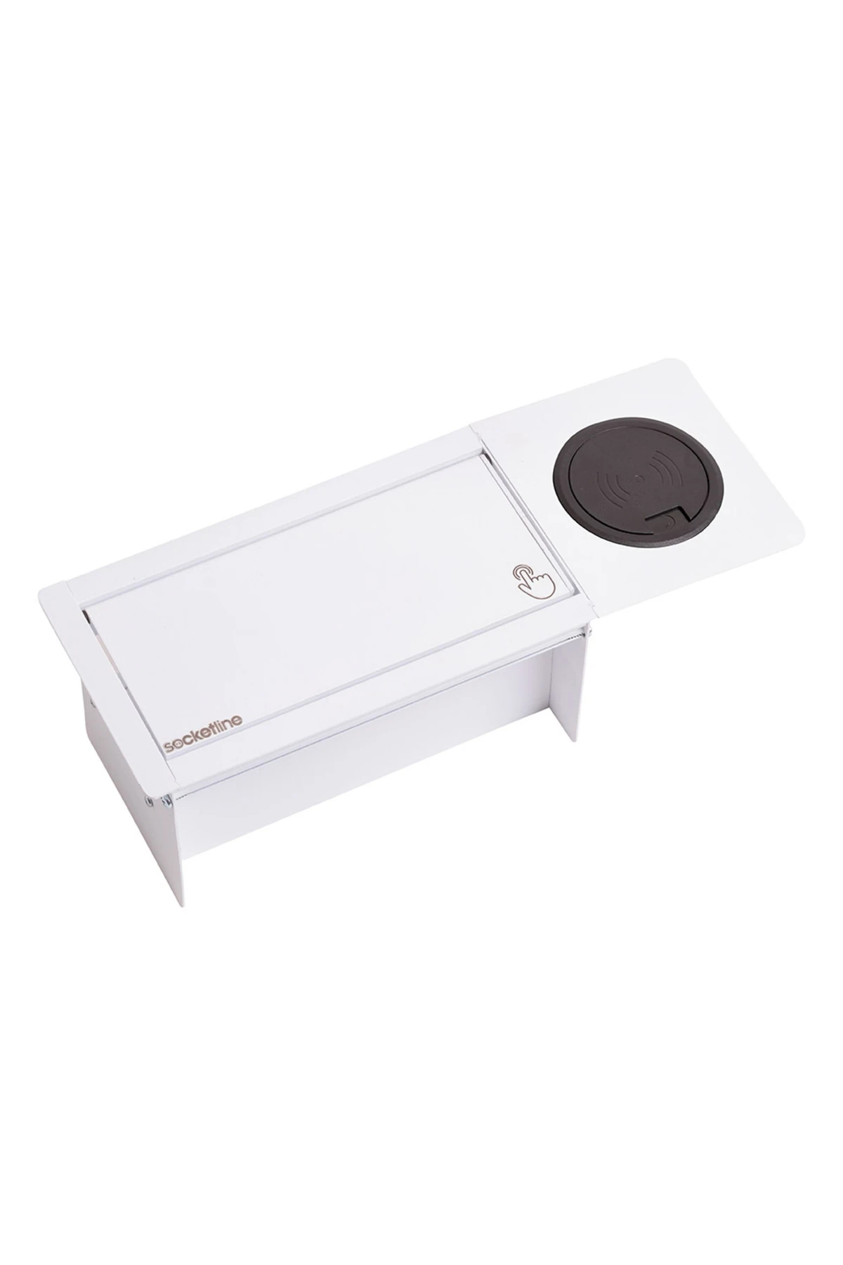 Monza Wireless Serisi Bas Aç Kapaklı Fırçasız Masa Priz Beyaz