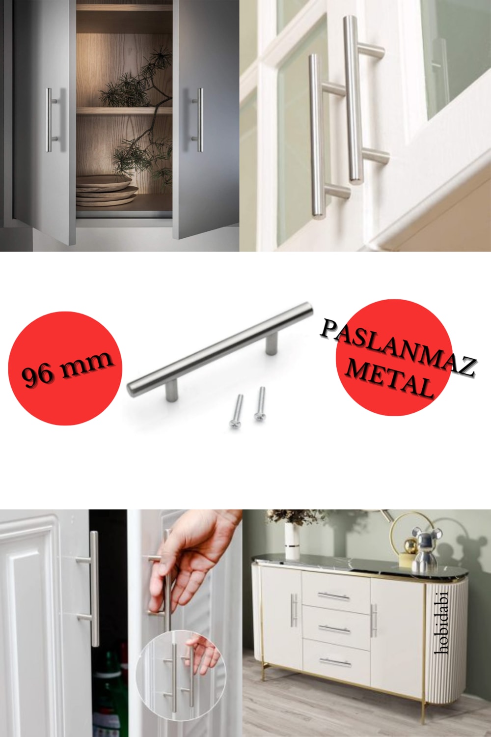 96MM Inox Kulp Paslanmaz Tv Ünitesi Yatak Odası Mobilya Çekmece Vestiyer Mutfak Dolap Kulbu