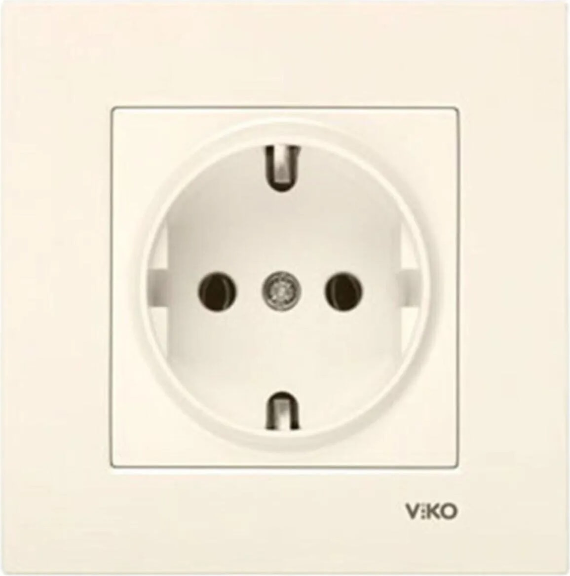 Karre Krem Topraklı Priz + Çerçeve