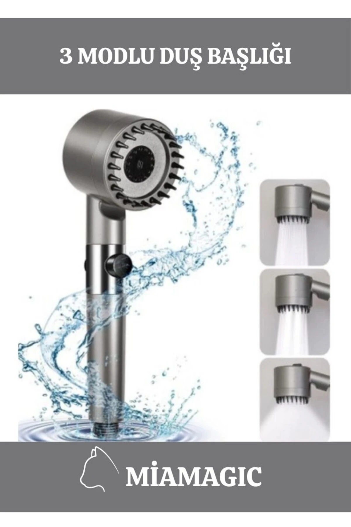 Özel Üretim Çok Amaçlı Kolay Kurulum 3 Mod Su Akış Durdurmalı Pratik Filtreli Duş Başlığı