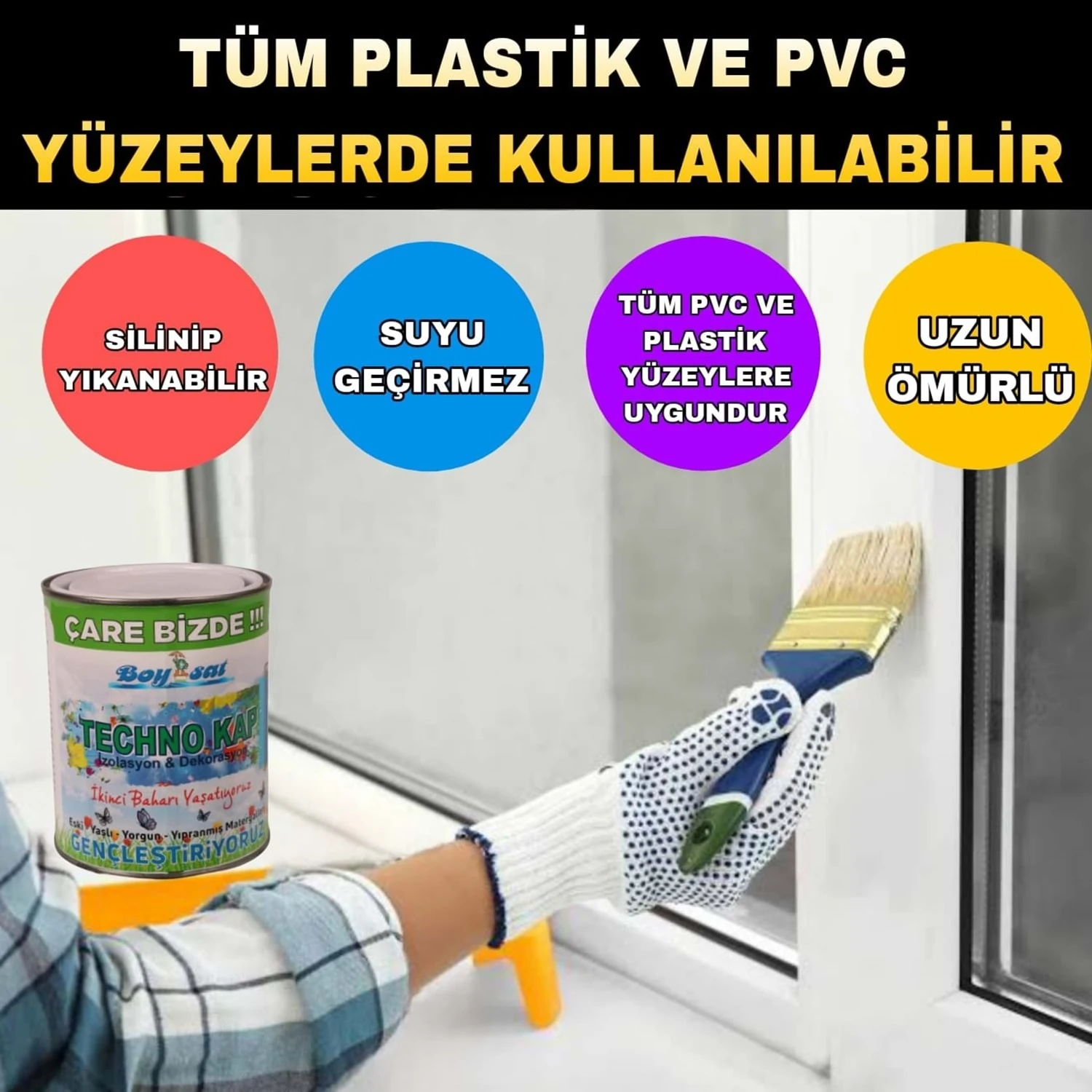 Techno Kap 1 kg Ahşap Osb Sunta Metal Profil Polyester Plastik Pvc Eternit Karo Seramik Mavi Yalıtım