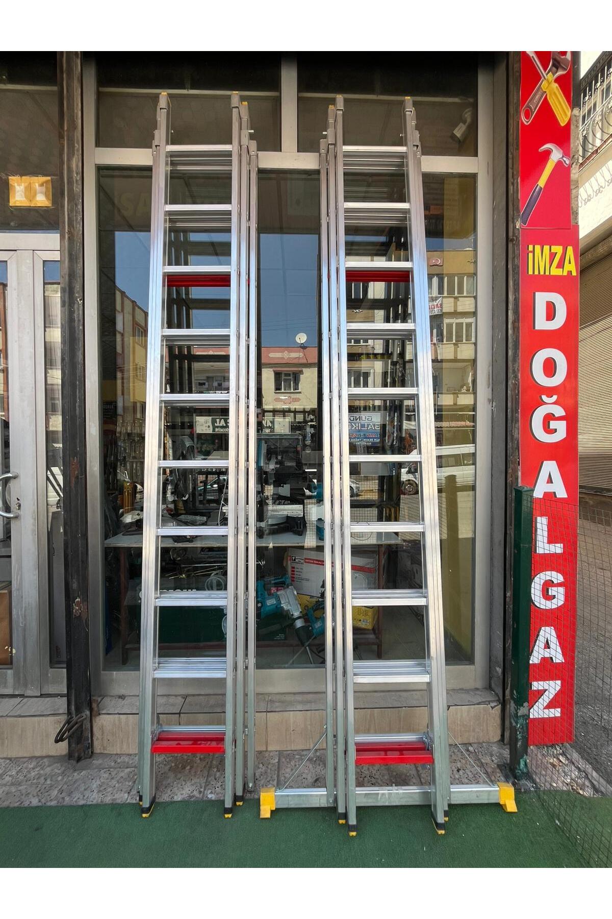 BÜYÜK 3 KATLI MERDİVEN 10 BASIM ÜÇAYAK ÖZELLİKLİ