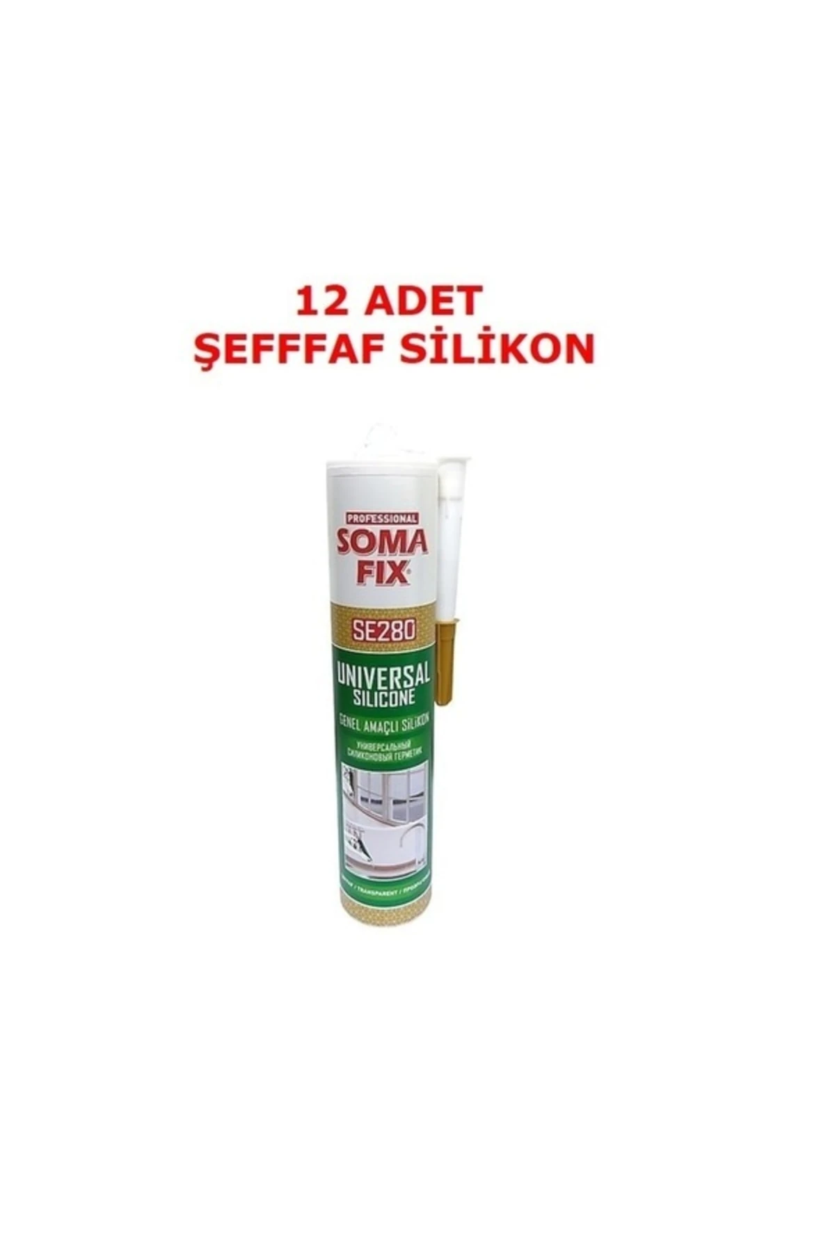 Genel Amaçlı Şeffaf Silikon 280 Gr. 12 Adet