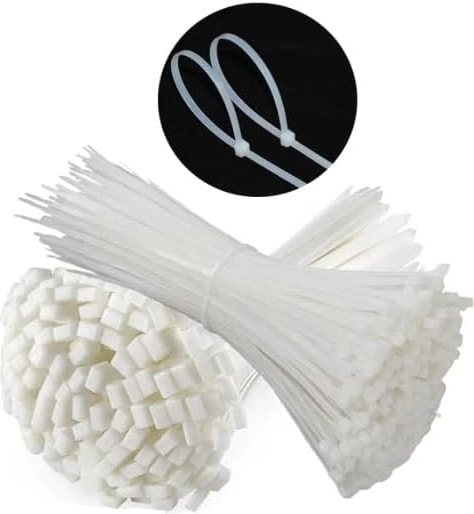Çetsan 4, 8X300 Beyaz 30 cm Kablo Bağı Plastik Cırt Kelepçe Toplayıcı-100 Adet, Sekatech