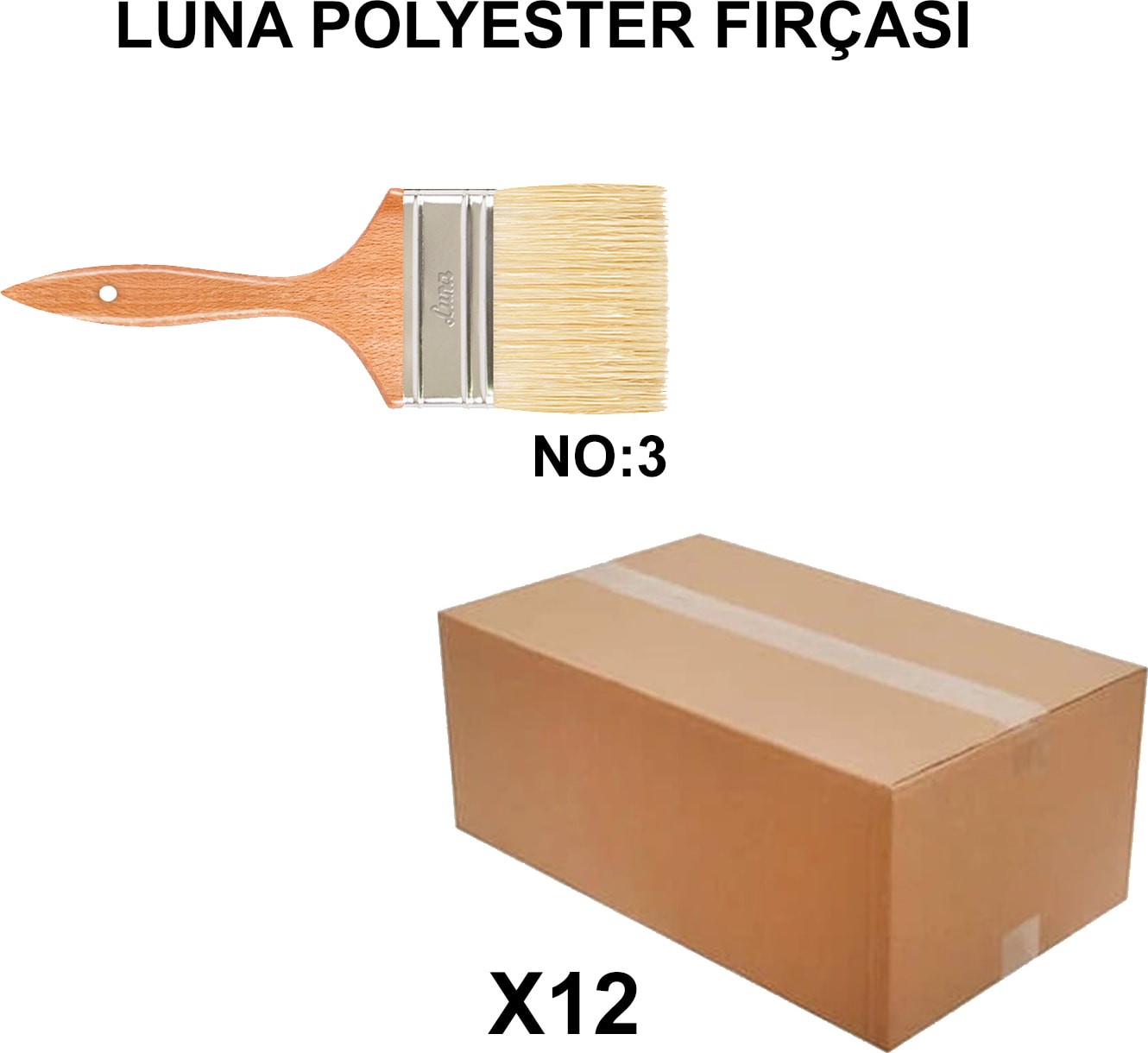 Izmir Fırça Arge Toptan Luna Polyester Fırçası No 3-12 Adet 003651