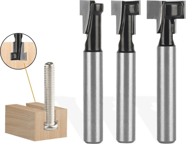 3 1/4 "6mm 6.35 mm 8mm Shank T Yuvası Kesici Yönlendirici Bit Seti Altıgen Cıvata Anahtar Delik Uçları T Planya Freze Kesici Ahşap Ağaç Işleme Için (Yurt Dışından)