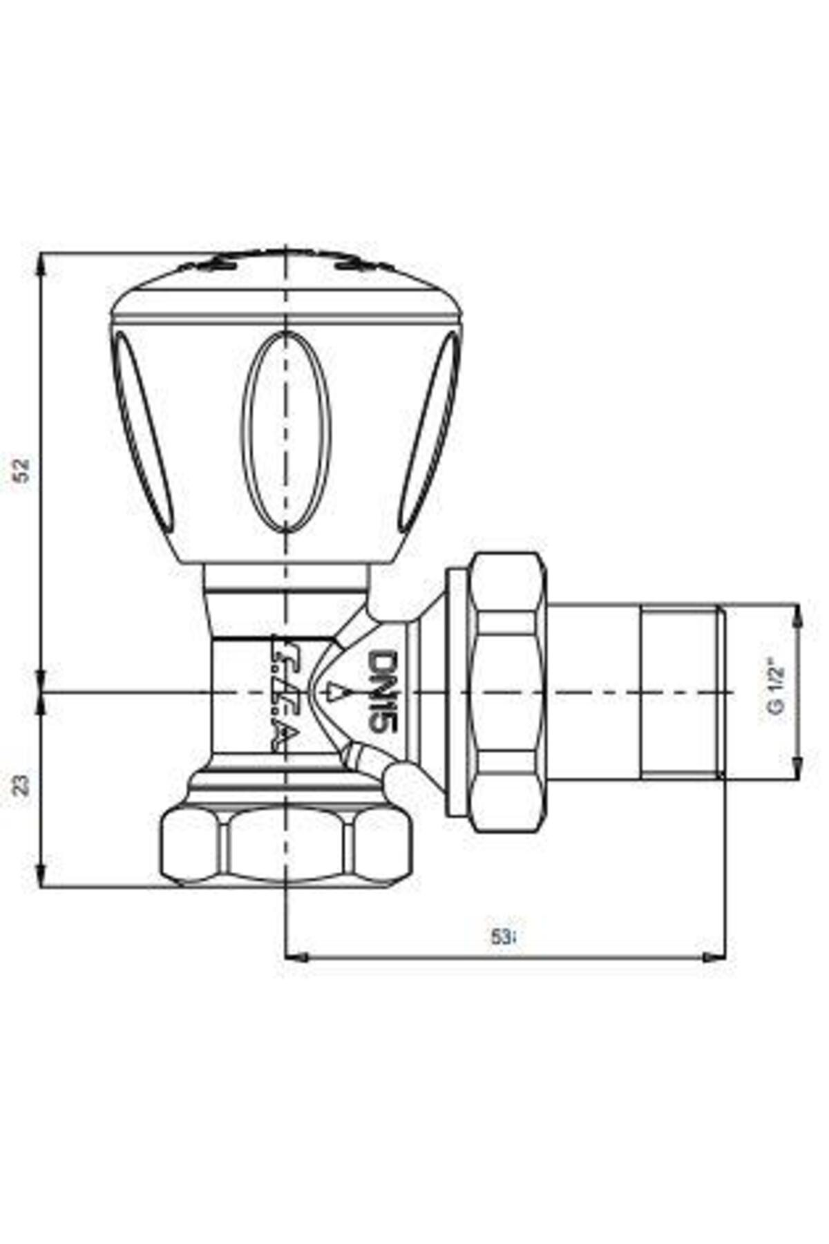 1/2 Rv3 Krom Köşe Radyatör Valfi 602120749